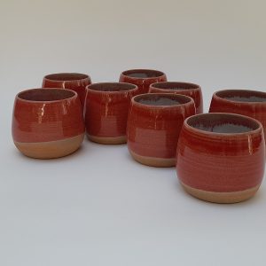 Juego de 8 vasos rojos