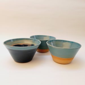 Juego de maceteros medianos turquesa brillante